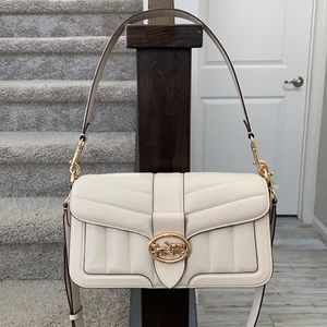 Coach Georgie Shoulder Bag with Quilting - Chalk